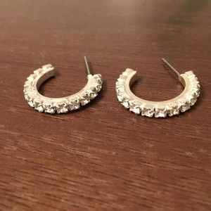 💎SALE💎 silver diamond hoop earrings